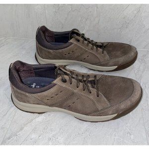 CLARKS Mens Shoes Size US 10 UK 9 EU 43 Brown Leather & Suede Sneakers Ortholite